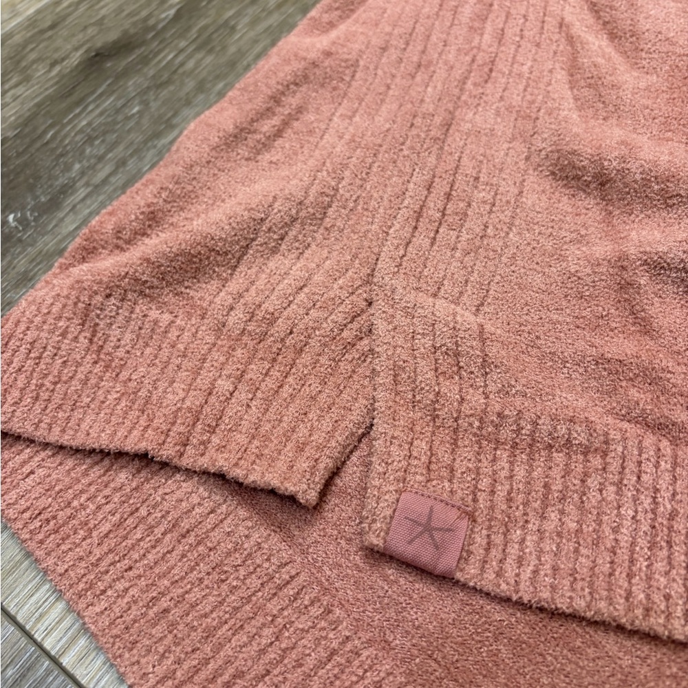 Barefoot Dreams CozyChic Ultra Lite Dusty Rose V-Neck Sweater - Picture 9 of 14